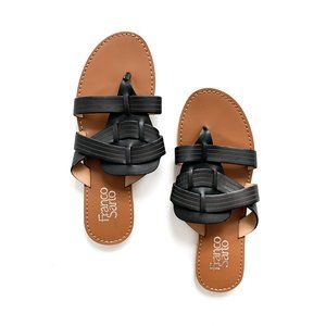 FRANCO SARTO black leather Marlis woven sandals 8
